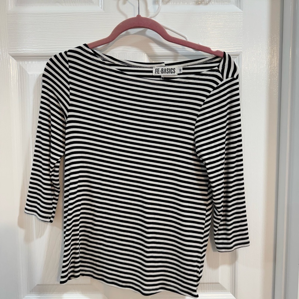 Fighting Eel Black and White Striped Blouse